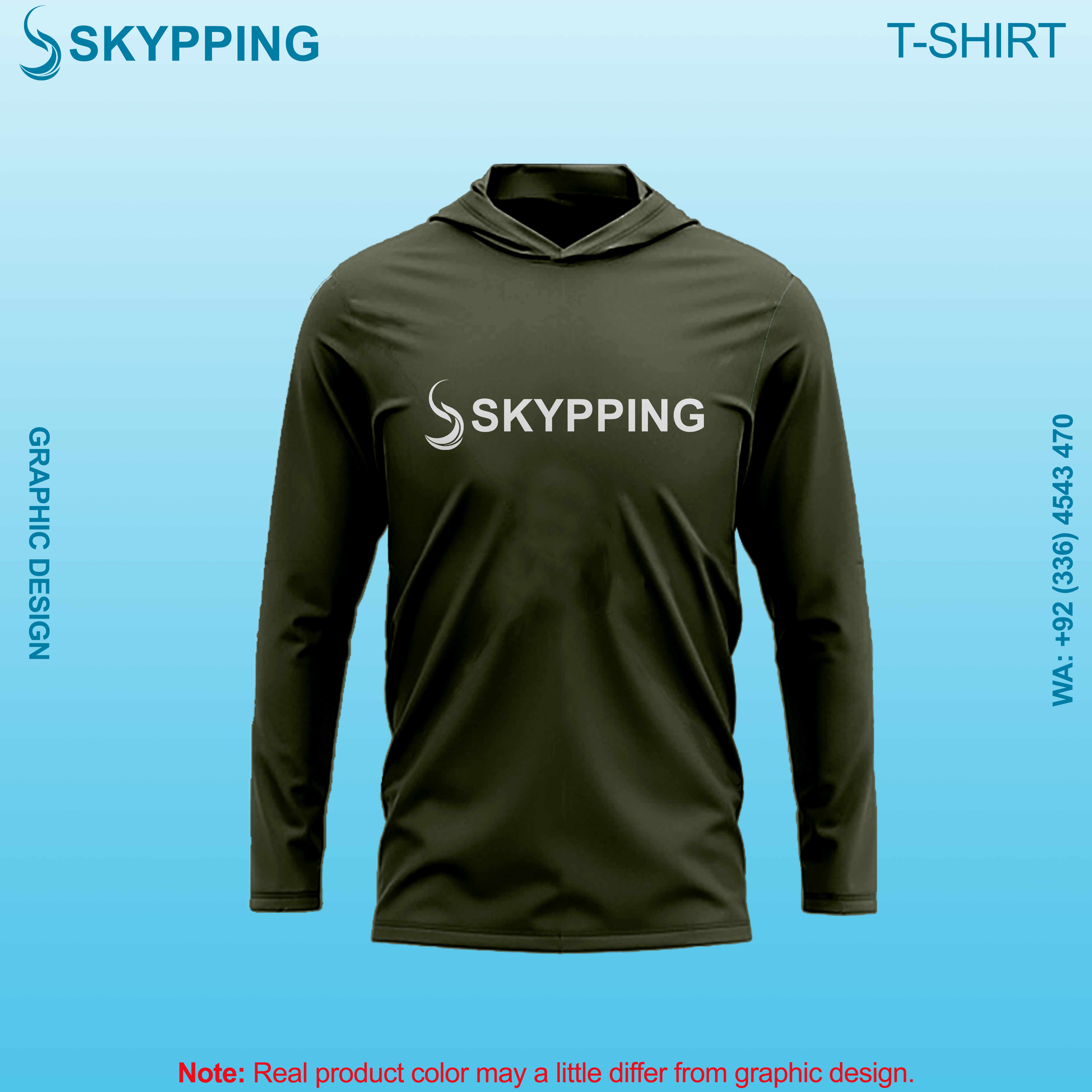 Hooded Long sleeve set-in style round neck t-shirts for men